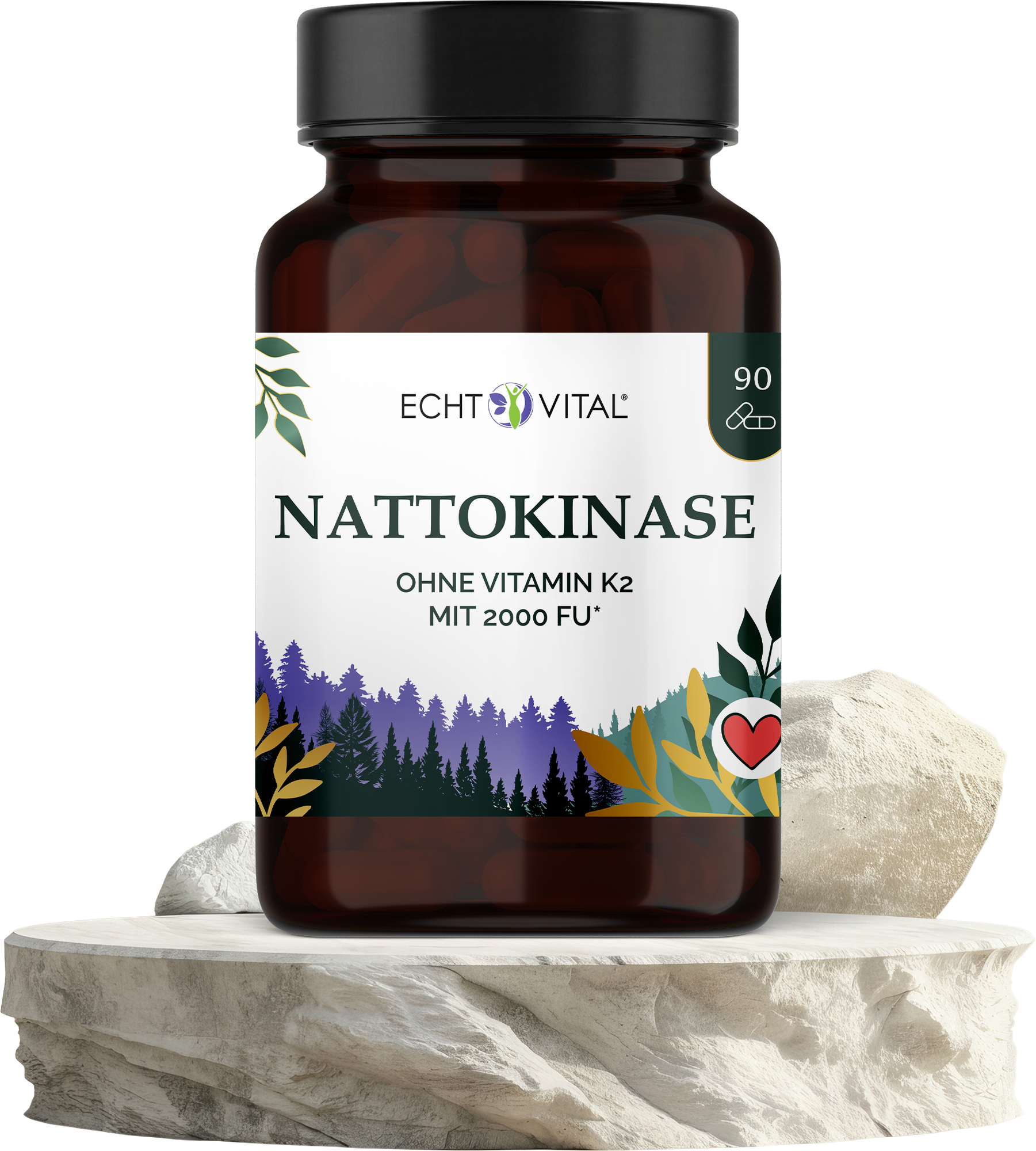 Nattokinase Kapseln 2.000 FU - ECHT VITAL Premium Qualität